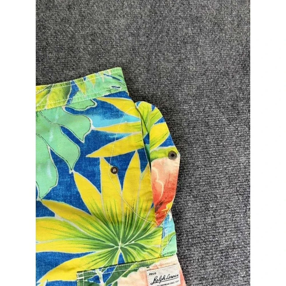 VINTAGE Polo Ralph Lauren Multi-Color Floral Paisley Cotton Cargo Shorts 36 RARE